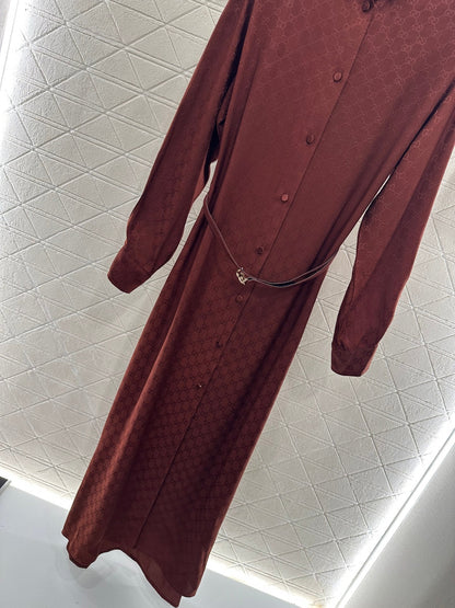 Jacquard belt dress