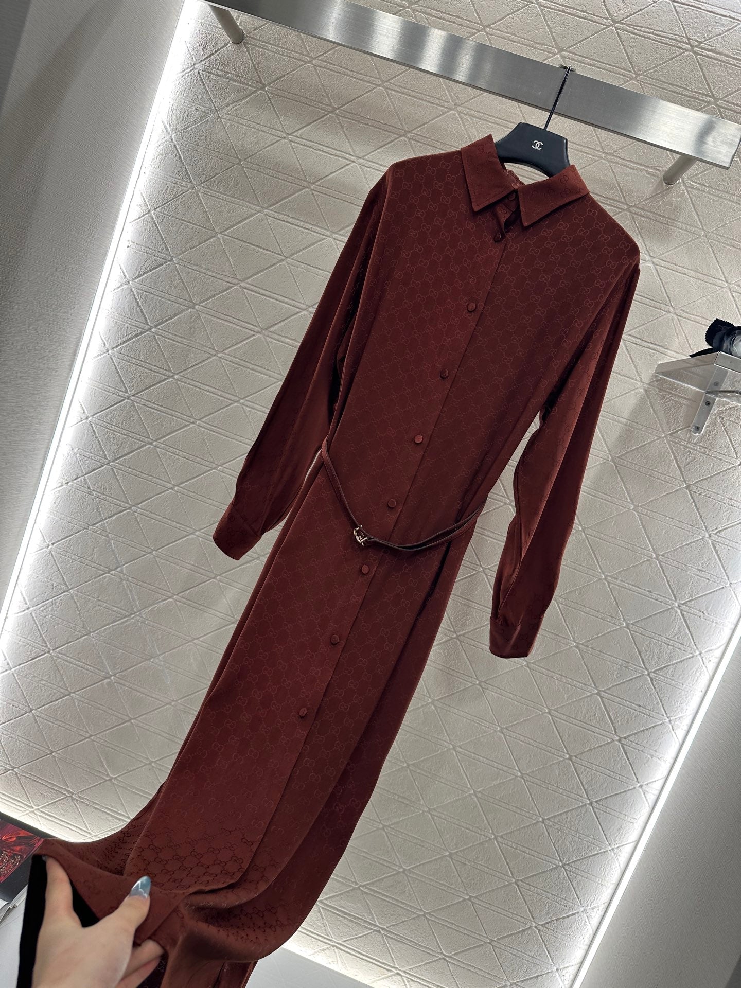 Jacquard belt dress