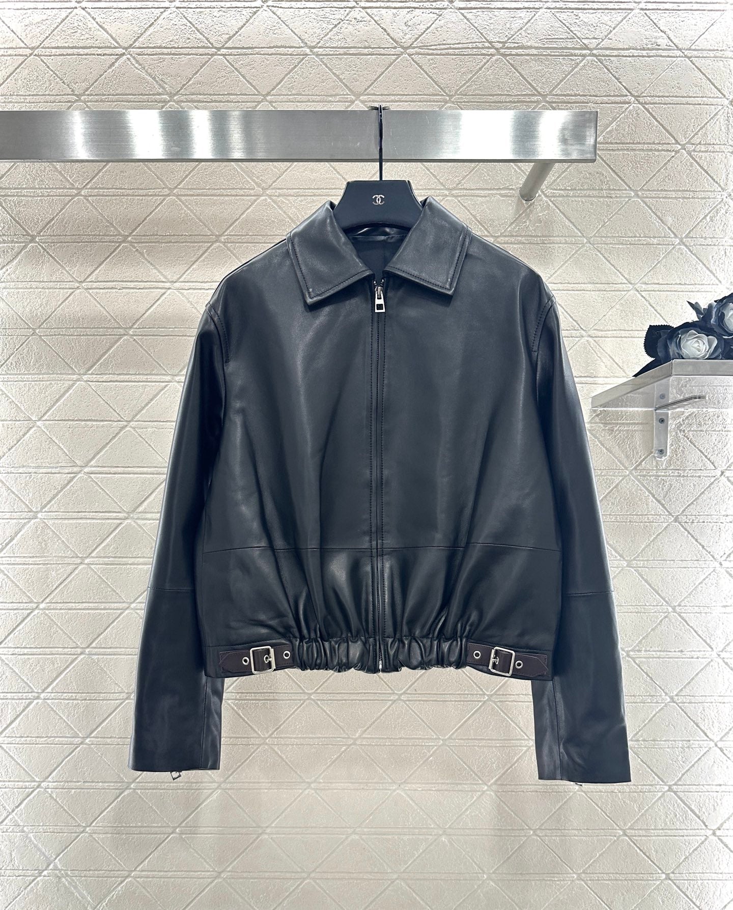 Zipper sheepskin jacket jacket