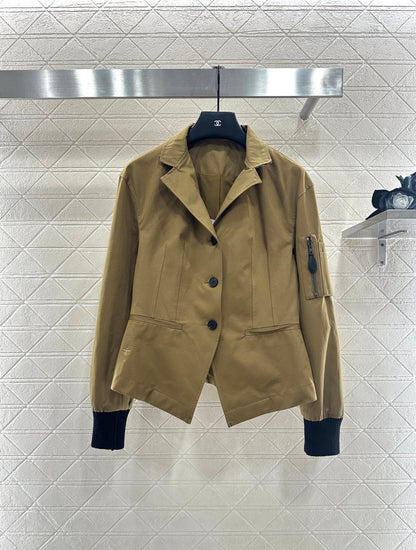Pocket stand up collar jacket