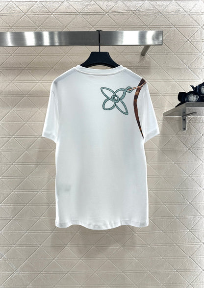 Chain round neck printed T-shirt