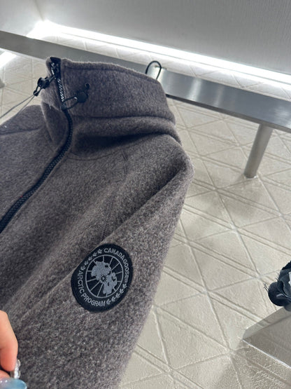 Teddy plush hooded high neck jacket