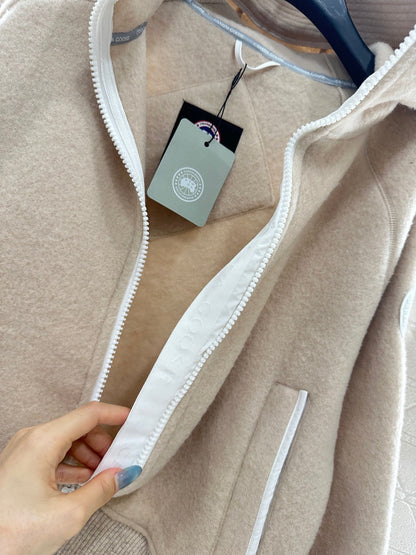 Teddy plush hooded high neck jacket
