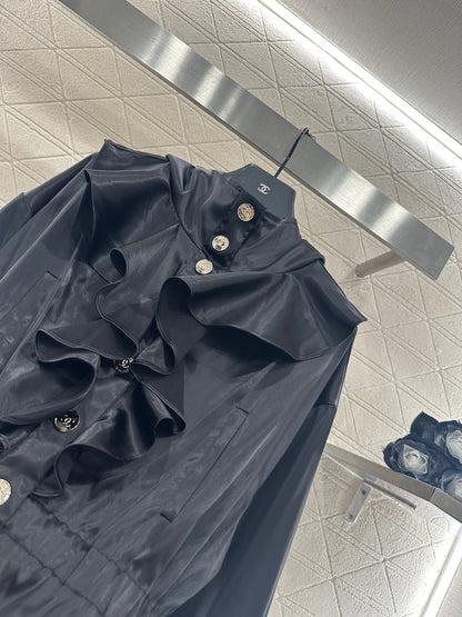 Mushroom lace mid length windbreaker jacket