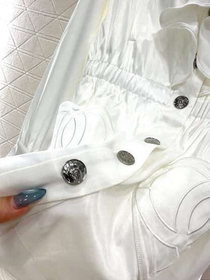 Mushroom lace mid length windbreaker jacket
