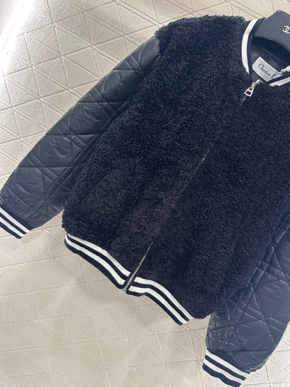 Teddy plush cotton jacket baseball jacket