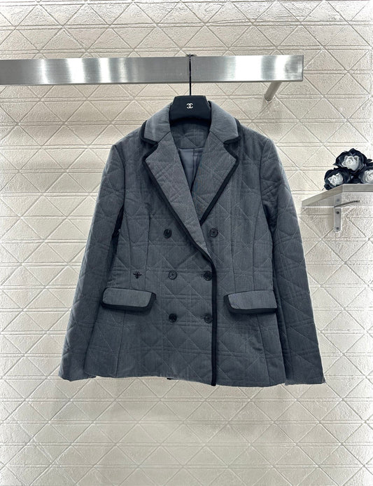 Collar rattan plaid suit cotton jacket