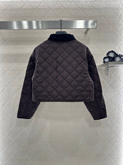 Corduroy collar short cotton jacket