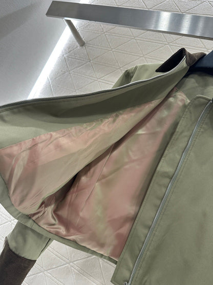 Corduroy collar contrasting jacket jacket