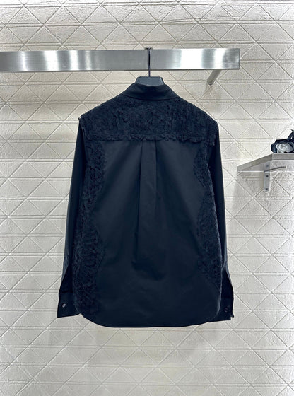 Solid color lace shirt