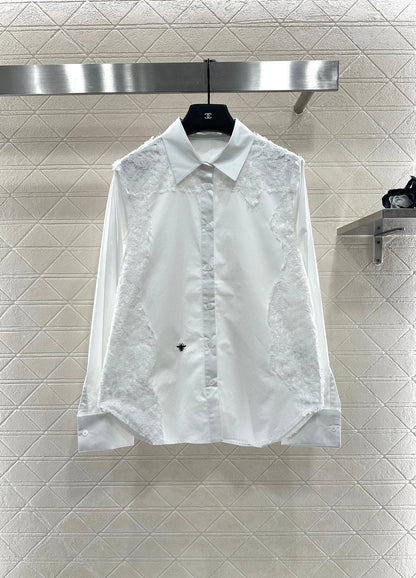 Solid color lace shirt