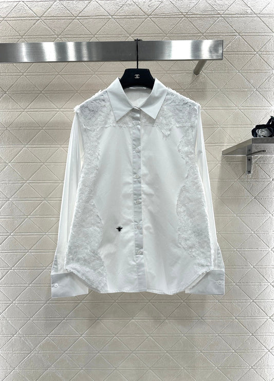 Solid color lace shirt