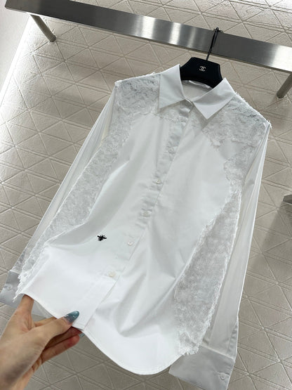 Solid color lace shirt