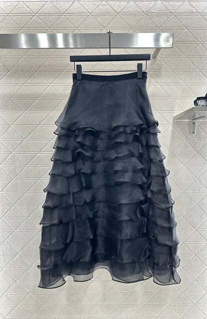 Cake multi-layer long gauze skirt