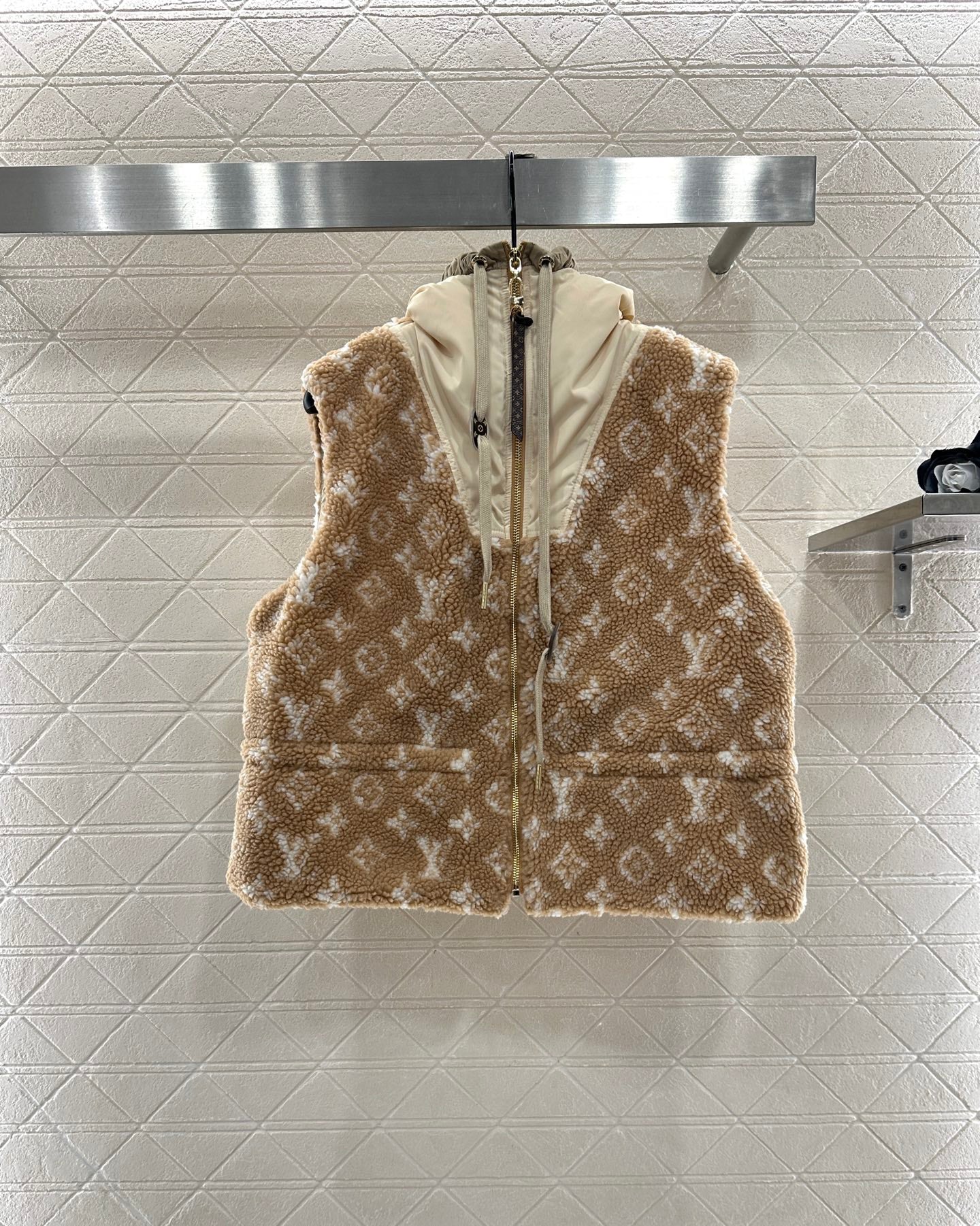 Hooded Teddy Lamb Vest