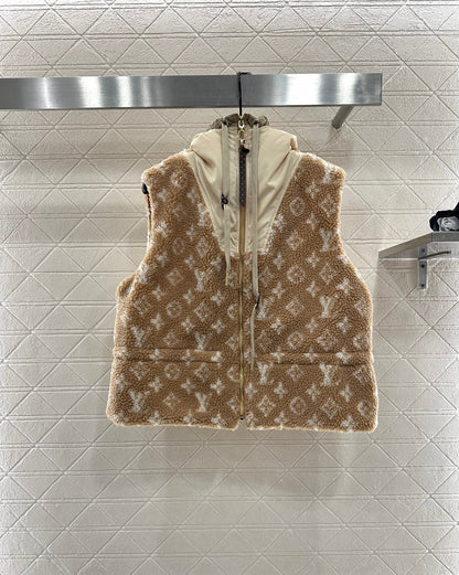 Hooded Teddy Lamb Vest