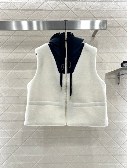 Hooded Teddy Lamb Vest