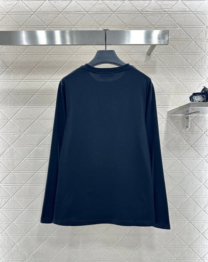 Rhinestone letter long sleeved shirt