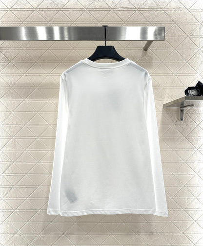 Rhinestone letter long sleeved shirt