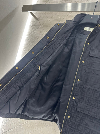 Jacquard cotton coat windbreaker jacket