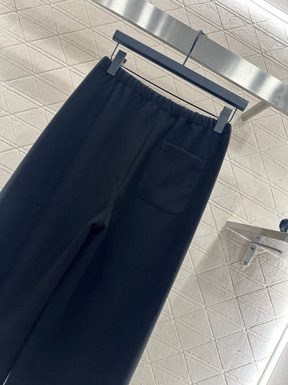 High waisted drawstring wide leg pants