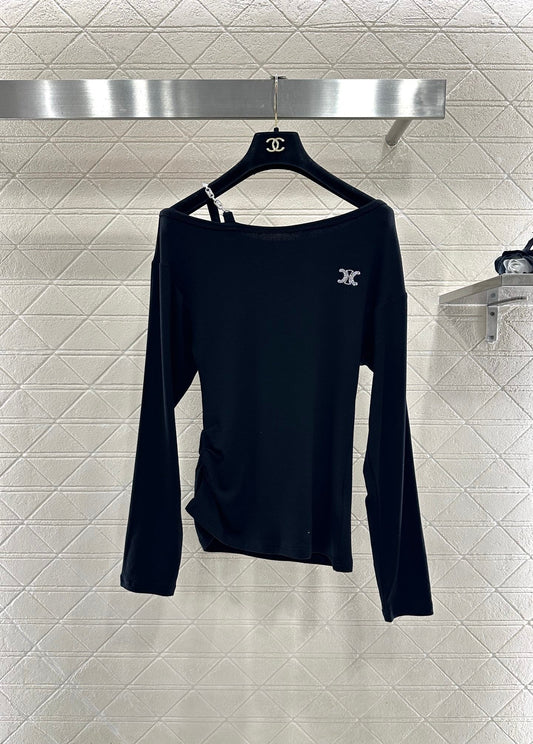 Single shoulder strap top