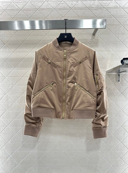 Zipper deconstruction cotton jacket