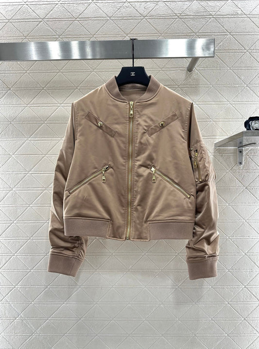 Zipper deconstruction cotton jacket