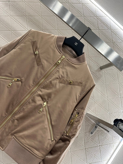 Zipper deconstruction cotton jacket
