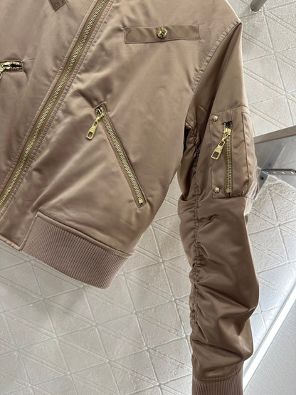 Zipper deconstruction cotton jacket