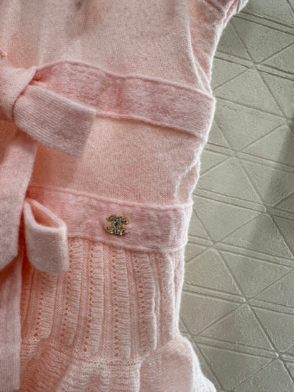 Layered cake bow knitted camisole skirt