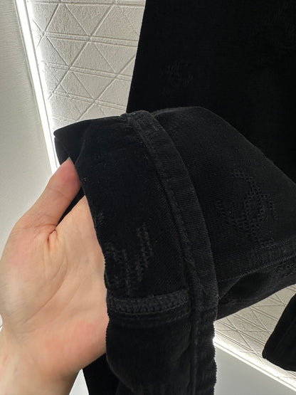 Belt jacquard denim pants