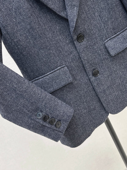 Brooch decoration wool suit jacket