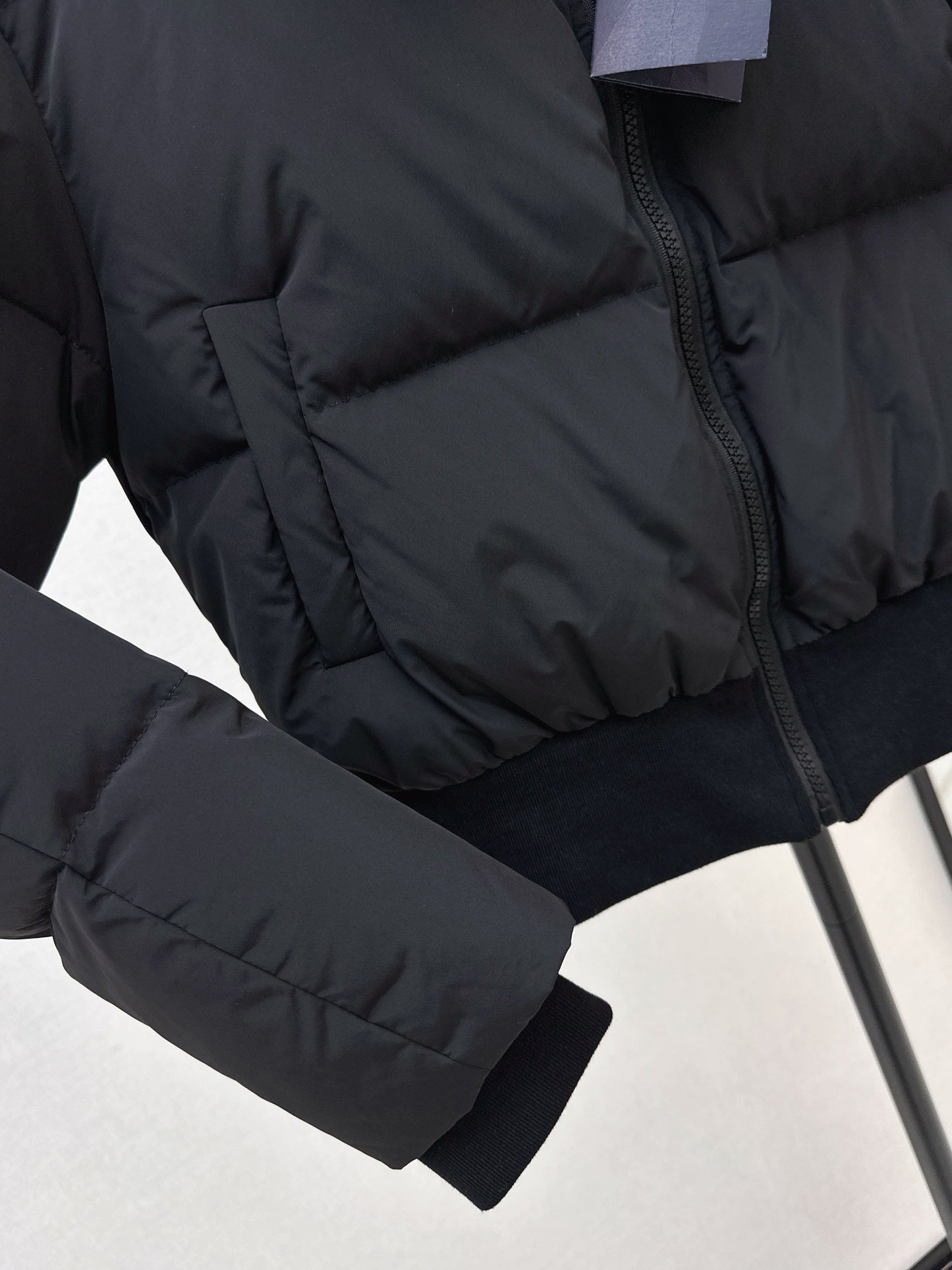 Wool collar short down jacket