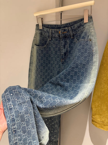 Full printed jeans
