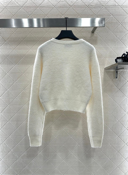Nail bead knitted cardigan
