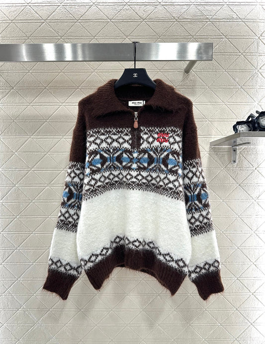Half open collar Fel Island Knitted Top