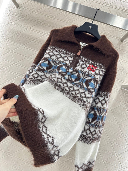 Half open collar Fel Island Knitted Top