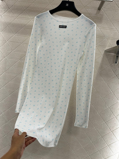 Slim fit round neck floral dress