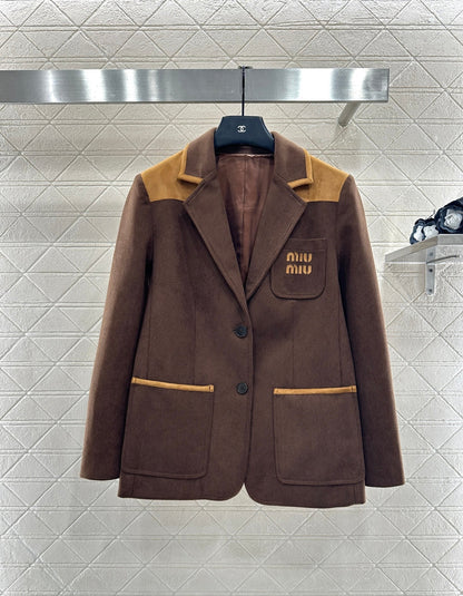Corduroy contrasting coat