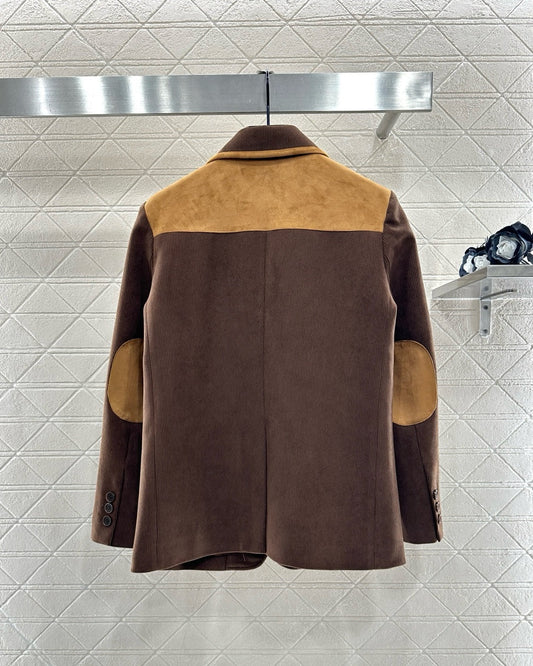 Corduroy contrasting coat
