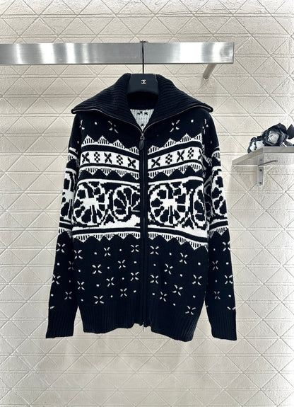 Collar Zipper Fel Island Knitted Coat
