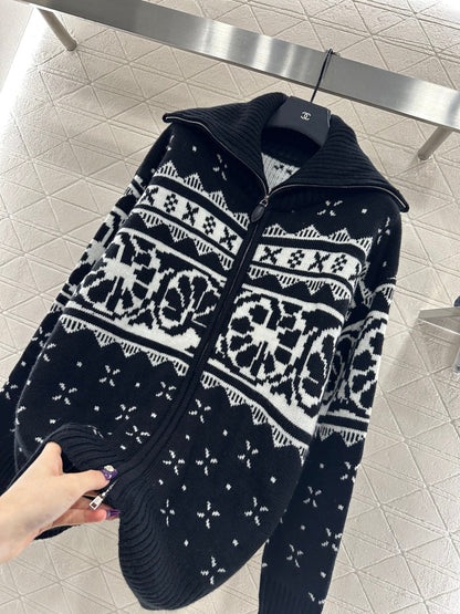 Collar Zipper Fel Island Knitted Coat