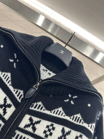 Collar Zipper Fel Island Knitted Coat