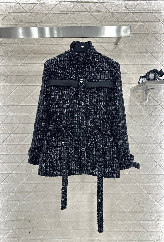 Knitted waistband dress jacket