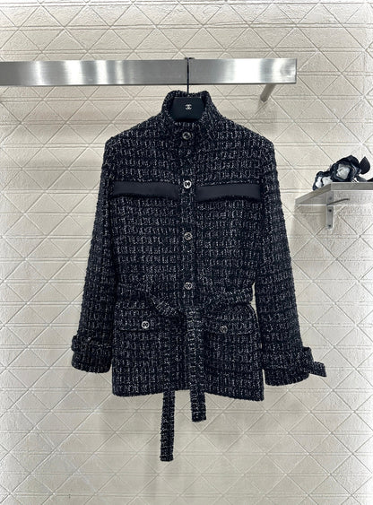 Knitted waistband dress jacket
