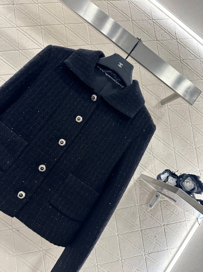 Plaid coarse floral bead dress jacket