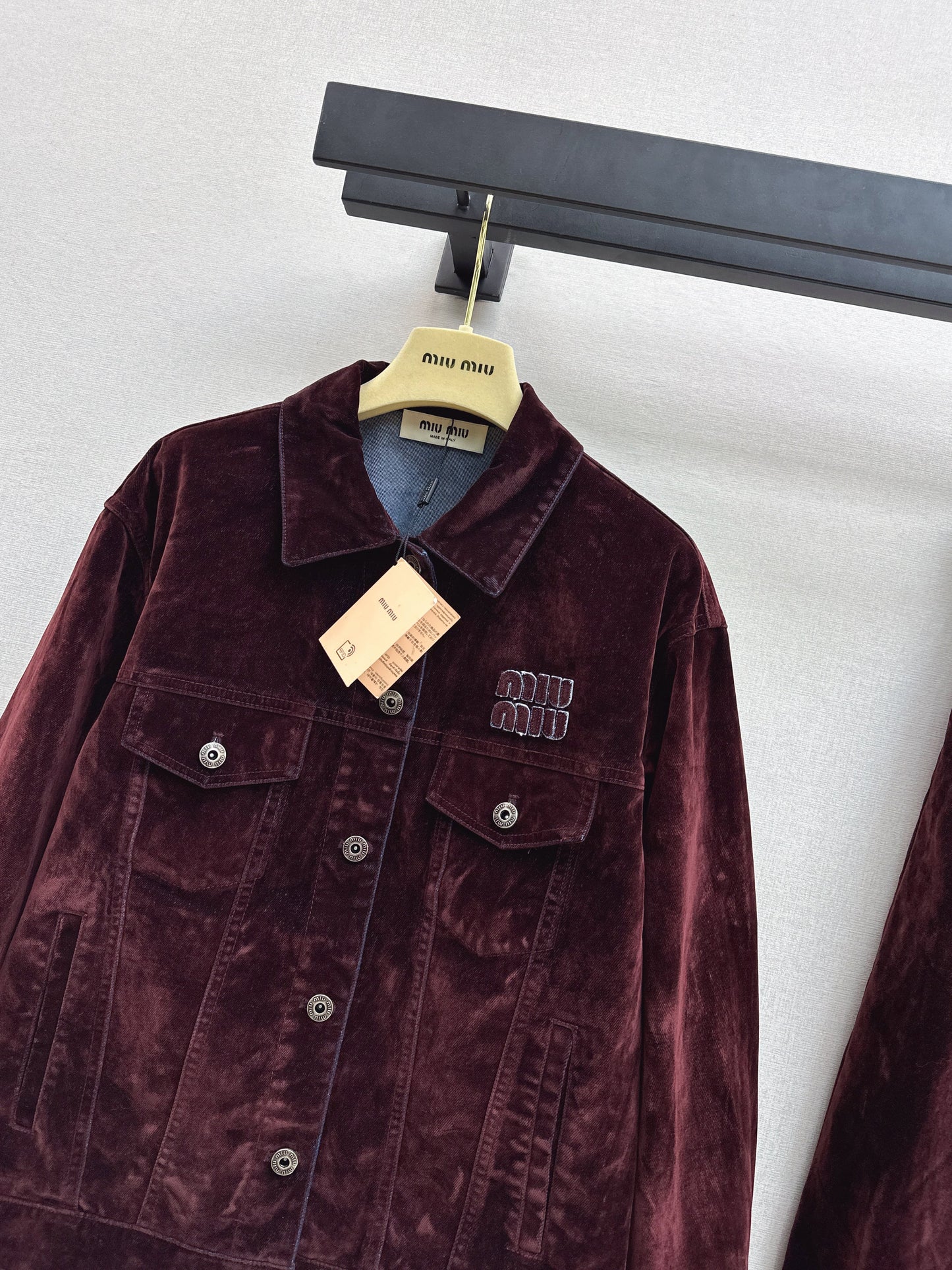 Velvet off shoulder jacket