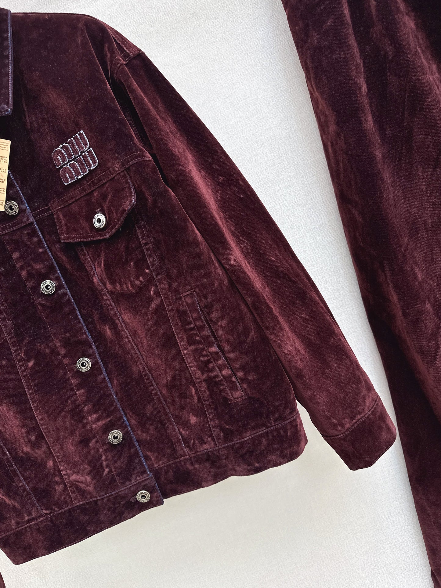 Velvet off shoulder jacket