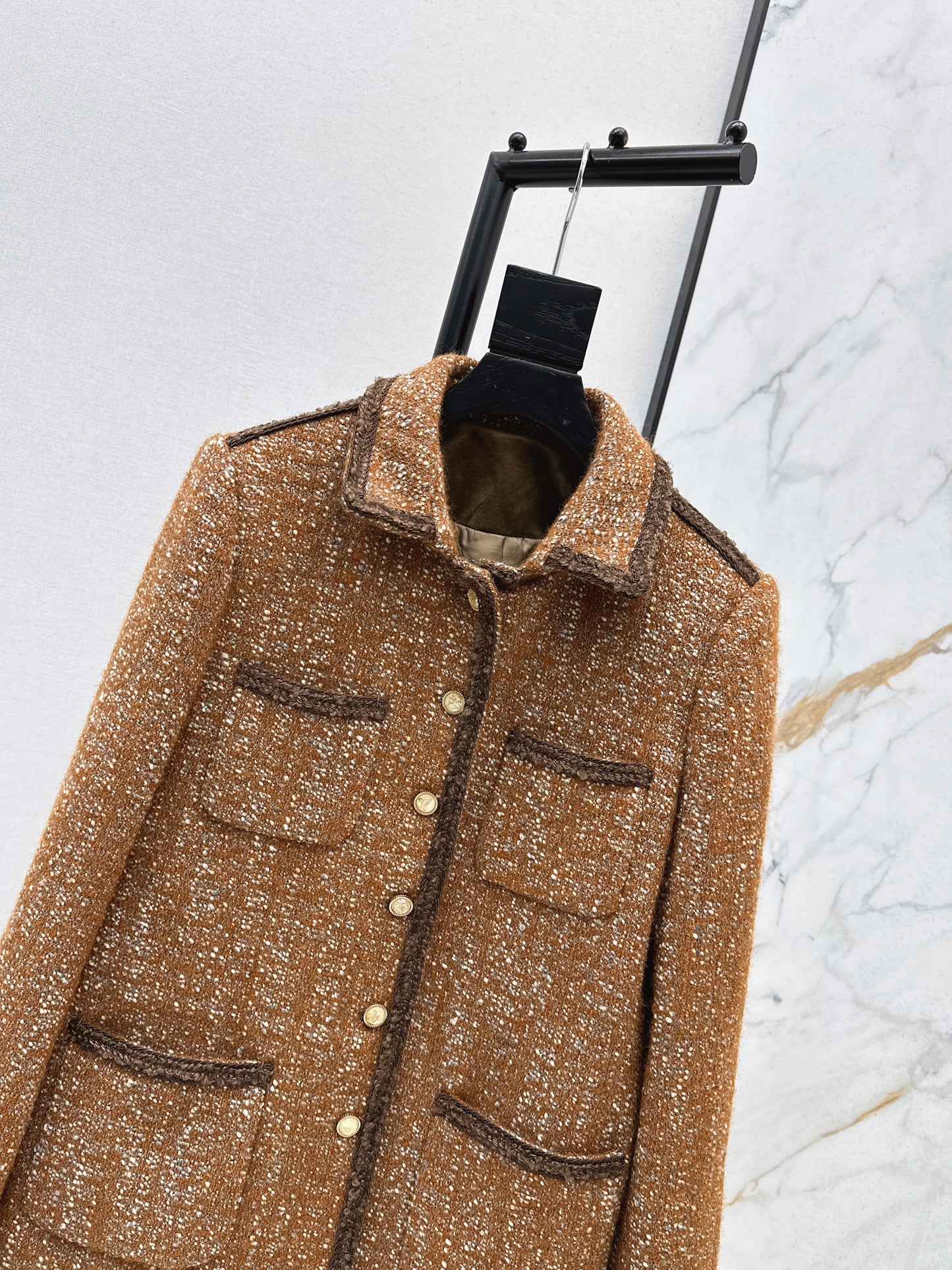 Woven woolen woolen woolen coat